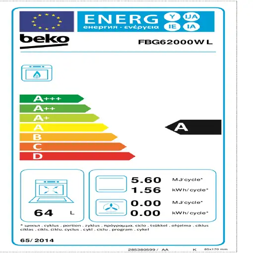 FBG62000WL/COCINA BEKO