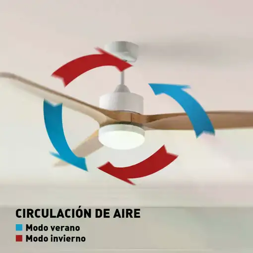 Ventilador de techo con luz Led, 40 W, 132 cm, JVTE4232 JATA
