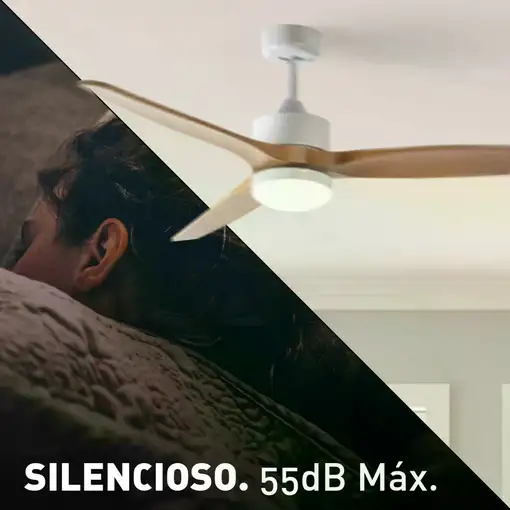 Ventilador de techo con luz Led, 40 W, 132 cm, JVTE4232 JATA