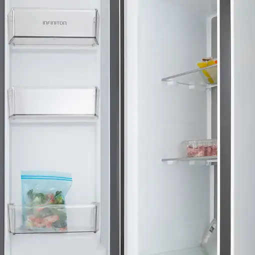 Infiniton SBS-630A85XES nevera puerta lado a lado Independiente 540 L Acero inoxid
