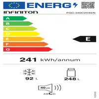 Infiniton FGC-340C20XEN nevera combi Independiente 248 L E Acero inoxidable