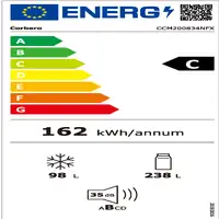 Nevera y congelador Independiente 336 L Acero inoxidable CCM200834NFX CORBERO
