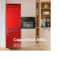 Nevera y congelador Independiente 300 L Rojo V0256 EVVO
