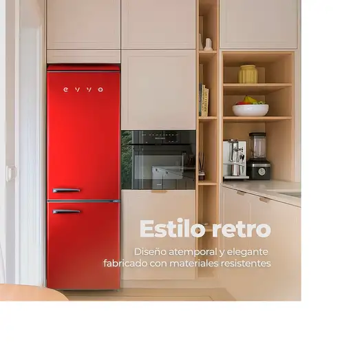 Nevera y congelador Independiente 300 L Rojo V0256 EVVO