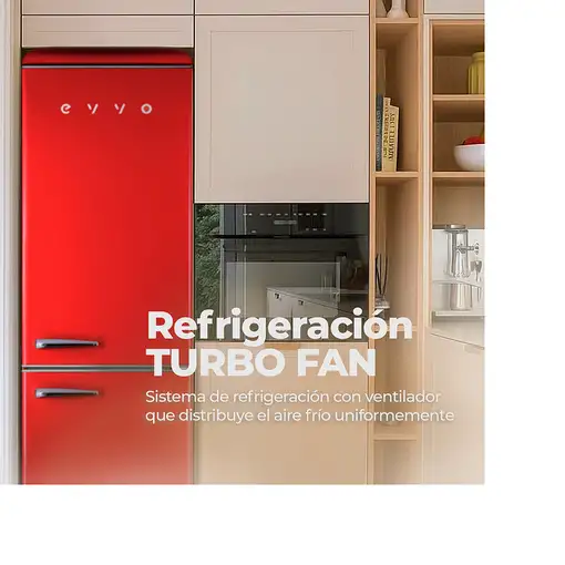 Nevera y congelador Independiente 300 L Rojo V0256 EVVO