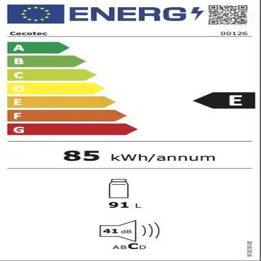 Cecotec 00126 nevera combi Independiente 91 L Blanco