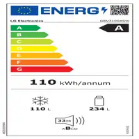 Nevera y congelador Independiente 374 L Blanco GBV3100ASW LG