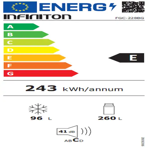 Frigoríficos dos puertas Independiente 351 L Negro 0000092105 INFINITON