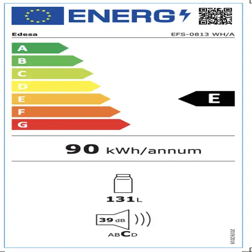 Edesa EFS-0813 WH frigorífico Independiente 131 L E Blanco