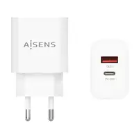 AISENS Cargador 20W, 1xUSB-C PD3.0, 1xUSB-A QC3.0, Blanco