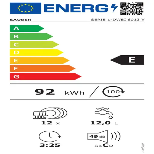 Lavavajillas 598 mm 12 place settings 8436593642112 SAUBER