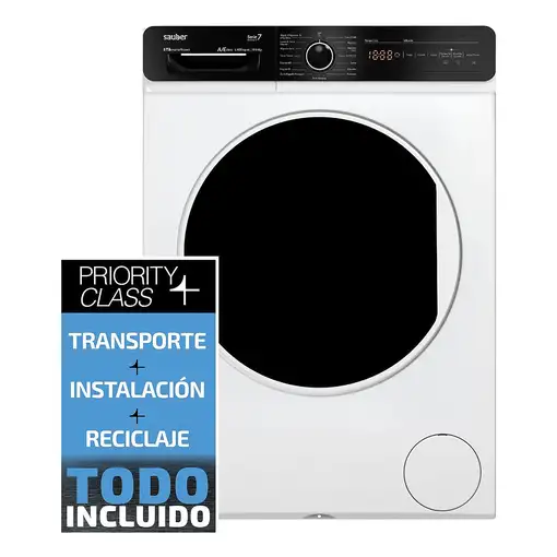 Lavadora carga frontal 10 kg 1400 RPM Blanco SERIE 9-W10143 V SAUBER Lavadora carga frontal 10 kg 1400 RPM Blanco SERIE 9-W10143 V SAUBER