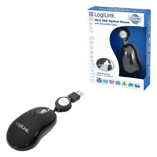 LogiLink ID0016 ratón Oficina Ambidextro USB tipo A Óptico 800 DPI