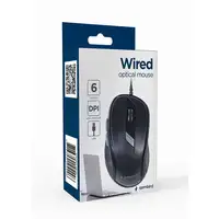 Gembird MUS-6B-01 ratón Oficina Ambidextro USB tipo A Óptico 1600 DPI