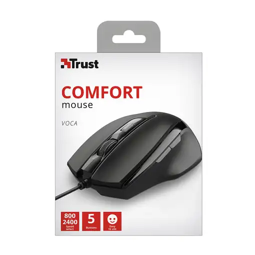 Trust Voca ratón Oficina Mano derecha USB tipo A Óptico 2400 DPI