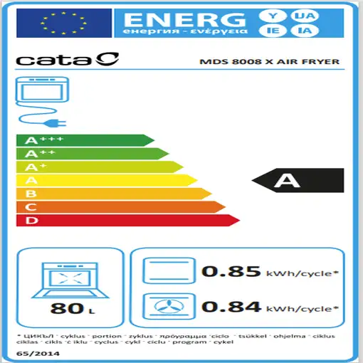 Horno 80 L Negro 07001509 CATA
