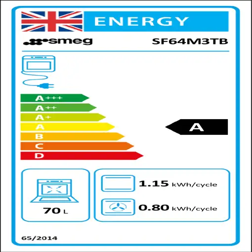 Horno 70 L Negro Cucina SF64M3TB SMEG