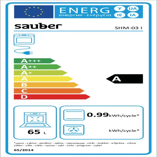 Horno 65 L Negro 8436570103124 SAUBER