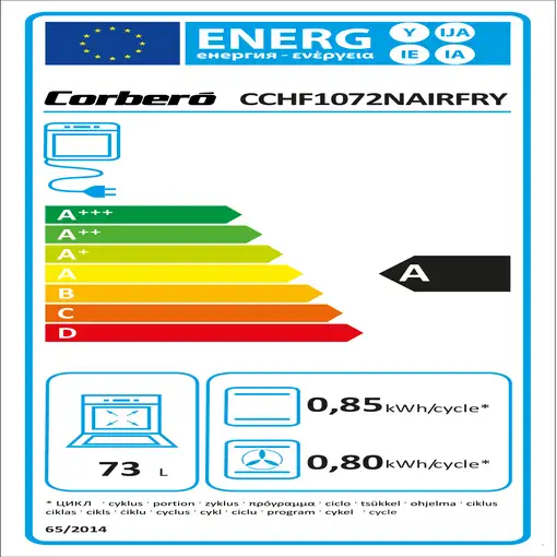 Horno 73 L Negro CCHF1072NAIRFRY CORBERO