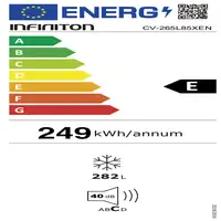 Infiniton CV-265L85XEN congelador Congelador vertical Independiente 282 L E Acero