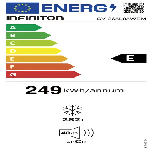 Infiniton CV-265L85WEM congelador Congelador vertical Independiente 282 L Blanco