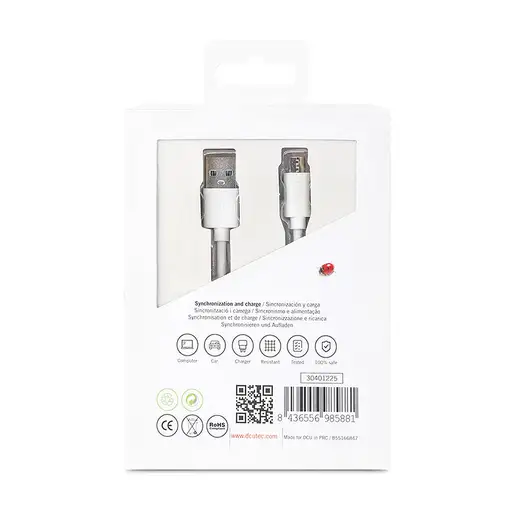 DCU Advance Tecnologic 30401225 cable USB USB 2.0 1 m USB A Micro-USB A Blanco