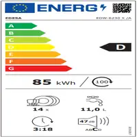 Lavavajillas 598 mm 14 place settings EDW-6230 X EDESA Lavavajillas 598 mm 14 place settings EDW-6230 X EDESA