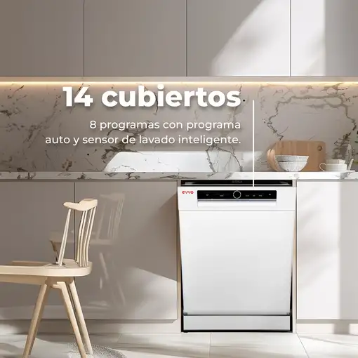 Lavavajillas inox 60 cm, 14 cubiertos, D4X EVVO