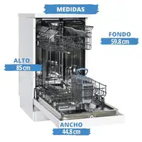Lavavajillas 448 mm 10 place settings SERIE 1-DW453W V SAUBER Lavavajillas 448 mm 10 place settings SERIE 1-DW453W V SAUBER