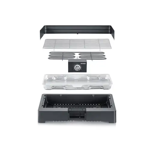 Severin PG 8565 barbacoa y parrilla al aire libre Mesa Eléctrico Negro, Acero ino