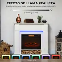 Chimenea Eléctrica Empotrable con Efecto de Llama 3D Tira de Luz LED HOMCOM Chimenea Eléctrica Empotrable con Efecto de Llama 3D Tira de Luz LED HOMCOM