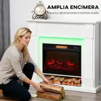 Chimenea Eléctrica Empotrable con Efecto de Llama 3D Tira de Luz LED HOMCOM Chimenea Eléctrica Empotrable con Efecto de Llama 3D Tira de Luz LED HOMCOM