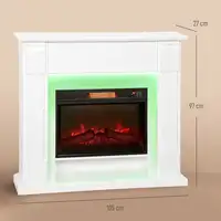 Chimenea Eléctrica Empotrable con Efecto de Llama 3D Tira de Luz LED HOMCOM Chimenea Eléctrica Empotrable con Efecto de Llama 3D Tira de Luz LED HOMCOM