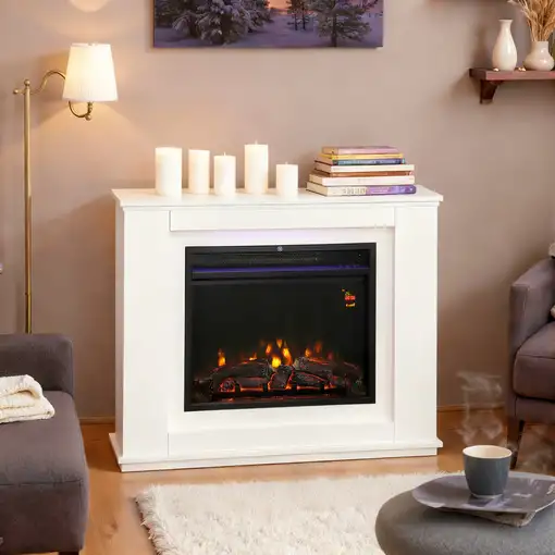 Chimenea Eléctrica con Efecto de Llama 12 Colores de Llama HOMCOM