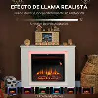 Chimenea Eléctrica con Efecto de Llama 12 Colores de Llama HOMCOM Chimenea Eléctrica con Efecto de Llama 12 Colores de Llama HOMCOM