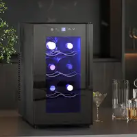 Vinoteca 8 Botellas Temperatura Ajustable 8-18℃ Negro HOMCOM Vinoteca 8 Botellas Temperatura Ajustable 8-18℃ Negro HOMCOM