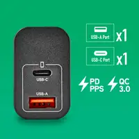 NGS ERA 20W: Cargador GaN de pared universal de 20W. 2 Puertos: USB-C + USB-A.