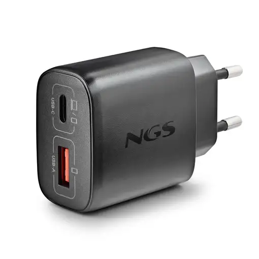 NGS ERA 45W BLACK:  Cargador GaN de pared con una salida USB-C (PD & PPS)