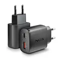 NGS ERA 45W BLACK:  Cargador GaN de pared con una salida USB-C (PD & PPS)