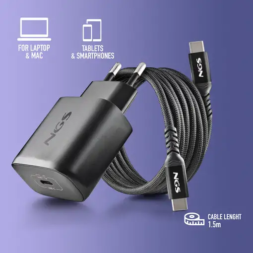 NGS BUD 45W-C: Adaptador de corriente de 45W con 1 salida USB-C (PD & PPS)