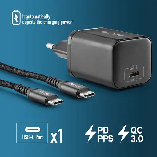 NGS BUD 65W-C: Adaptador de corriente de 65W con 1 salida USB-C (PD & PPS)