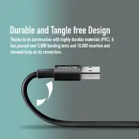 NGS ZYRO-AC BLACK:  Cable de carga USB-A a USB-C. 1m de largo.