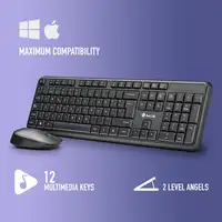 NGS HARMONY KIT: teclado y ratón inalámbricos.Layout Español. Botones silenciosos.
