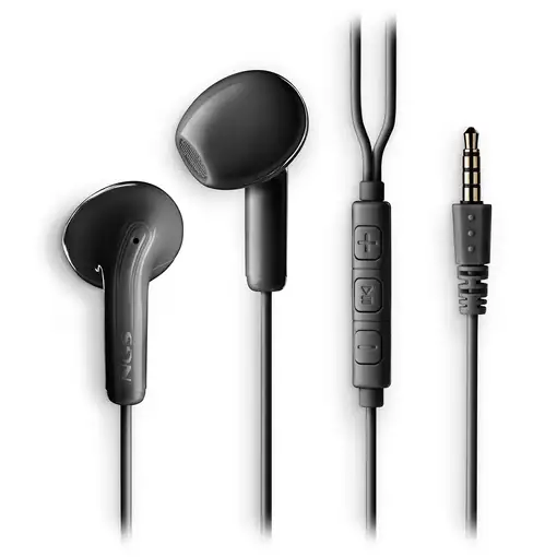 NGS CROSS FLIP BLACK: Auriculares de botón con micró y control de volumen.