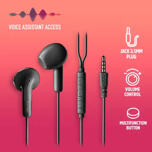 NGS CROSS FLIP BLACK: Auriculares de botón con micró y control de volumen.