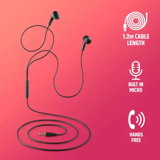 NGS CROSS FLIP BLACK: Auriculares de botón con micró y control de volumen.