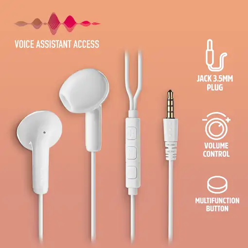 NGS CROSS FLIP WHITE: Auricular de botón con micró y control de volumen.