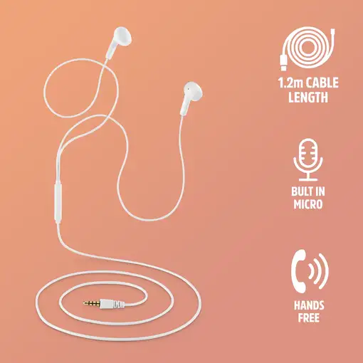 NGS CROSS FLIP WHITE: Auricular de botón con micró y control de volumen.