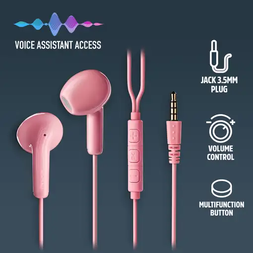 NGS CROSS FLIP PINK: Auriculares de botón con micró y control de volumen