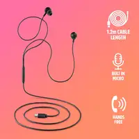 NGS CROSS STEP BLACK: Auriculares de botón con micrófono y control de volumen.